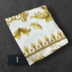 Versace NWT Gold and White Sheer Medusa Large Scarf